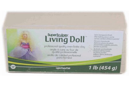 Полимерная глина для лепки кукол Sculpey Super living doll, светлый, 454г