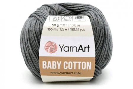 Пряжа YarnArt Baby cotton стальной (454), 50%хлопок/50%акрил, 165м, 50г