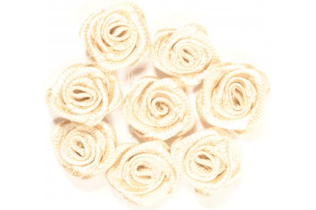 Цветок из ткани Розочка, крем-брюле, 1см