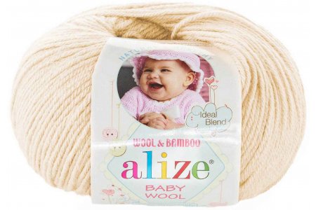 Пряжа Alize Baby Wool миндаль (491), 40%шерсть/20%бамбук/40%акрил, 175м, 50г