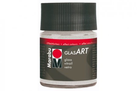 Витражная краска Marabu GlasArt, серебро с блестками (582), 50мл