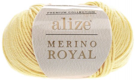 Пряжа Alize Merino royal кремовый (187), 100%шерсть, 100м, 50г