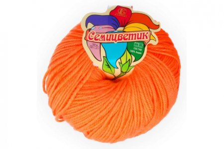 Пряжа Камтекс Семицветик оранжевый (035), 100%акрил, 180м, 100г