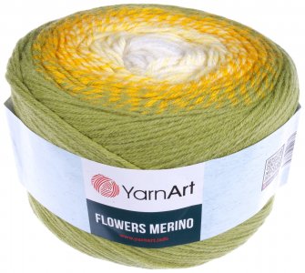Пряжа Yarnart Flowers Merino салат-желтый (549), 25%шерсть/75%акрил, 590м, 225г