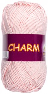 Пряжа Vita cotton Charm розовая пудра (4198), 100%мерсеризованный хлопок, 106м, 50г