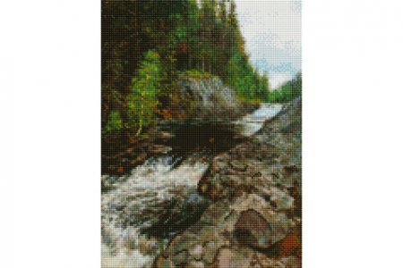 Мозаичная картина стразами БЕЛОСНЕЖКА Водопад Кивач, 30*40см