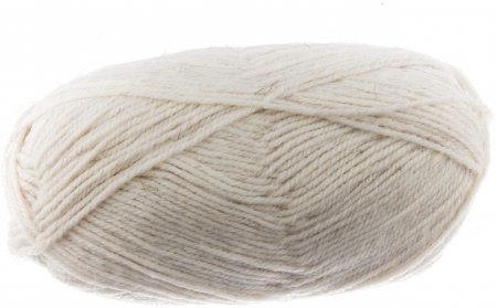 Пряжа Пехорка Носочная белый (001), 50%полутонкая шерсть/50%акрил, 200м, 100г