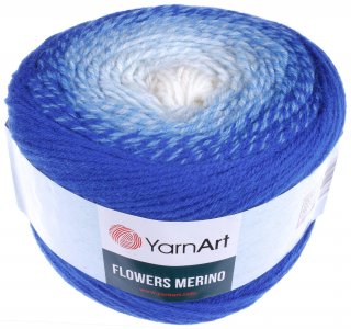 Пряжа Yarnart Flowers Merino синий-голубой (543), 25%шерсть/75%акрил, 590м, 225г