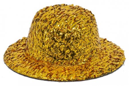 Шляпа для игрушек с блестками, золото, 8см
