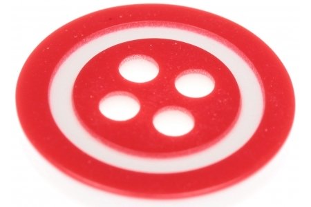 Пуговица акриловая Двойной круг, красный, 13*13мм