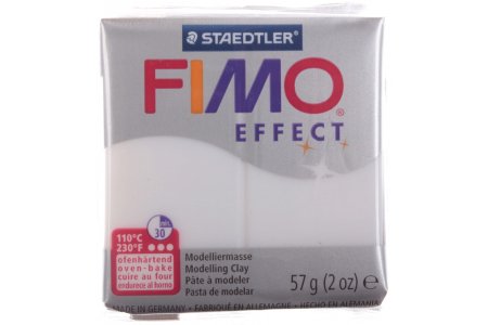 Полимерная глина FIMO Effect, полупрозрачный белый (014), 57г