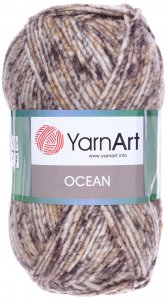 Пряжа Yarnart Ocean серо-бежевый меланж (119), 20%шерсть/80%акрил, 180м, 100г