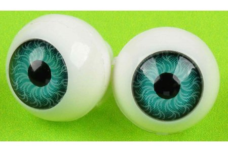 Глаза для игрушек с реалистичной радужкой и зрачком, голубой, 13мм, 1пара