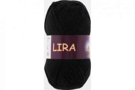 Пряжа Vita cotton Lira черный (5002), 40%акрил/60%хлопок, 150м, 50г