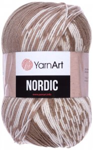 Пряжа Yarnart Nordic белый-бежевый (661), 20%шерсть/80%акрил, 510м, 150г