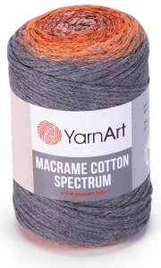 Пряжа YarnArt Macrame cotton spectrum серый-терракот-серобежевый (1320), 85%хлопок/15%полиэстер, 225м, 250г