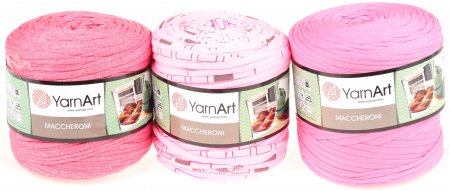 Пряжа YarnArt Maccheroni ассорти темно-розовое (11), 90%хлопок/10%полиэстер, 700г, бобина±100г