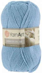 Пряжа Yarnart Merino De LUXE светло-голубой (0215), 50%шерсть/50%акрил, 280м, 100г