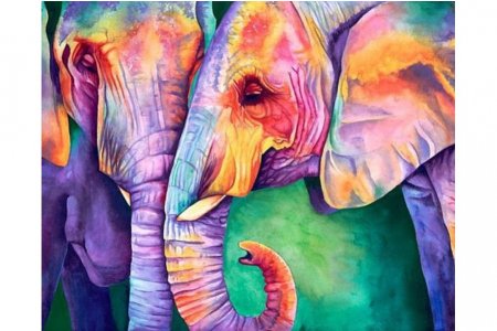 Мозаичная картина стразами АЛМАЗНАЯ ЖИВОПИСЬ Мудрость слонов, 50*40см