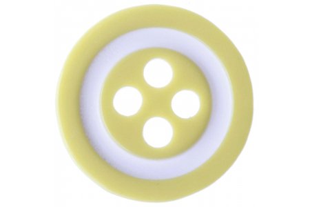 Пуговица акриловая Двойной круг, желтый, 13мм