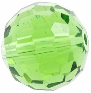 Бусина стеклянная АСТРА круглая, рельефная/многогранная, зеленый (10), 15мм