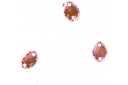 Стразы пришивные АСТРА, акрил, овальные, светло-розовый(03), 6*8мм, 1шт