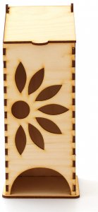 Заготовка для декорирования деревянная Чайный домик Подсолнух, 23*9,5*9,5см