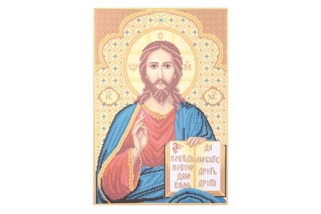 Канва с рисунком для вышивания крестом ИСКУСНИЦА Образ Господь Вседержитель, 44*30см