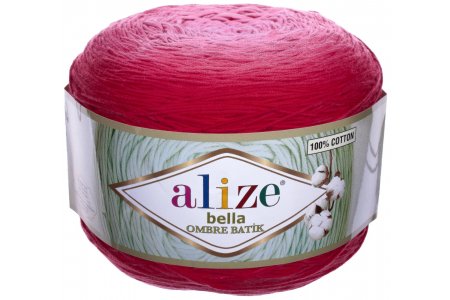 Пряжа Alize Bella ombre Batik красный (7404), 100%хлопок, 900м, 250г