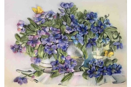 Набор для вышивки лентами KAROLINKA Первоцветы, 25,5*33,4см