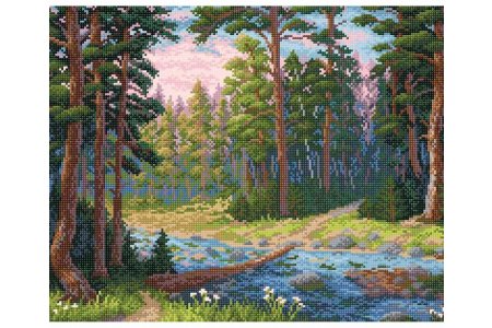 Мозаичная картина BRILLIART Лесная речка, 48*38см