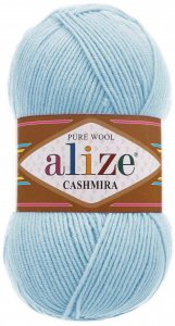 Пряжа Alize Cashmira светло-голубой (480), 100%шерсть, 300м, 100г