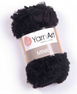 Пряжа Yarnart Mink чёрный (346), 100%полиамид, 75м, 50г