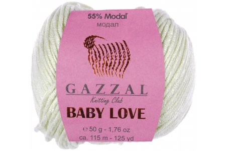 Пряжа Gazzal Baby Love бледно-салатовый (1609), 55%модал/45%акрил, 115м, 50г