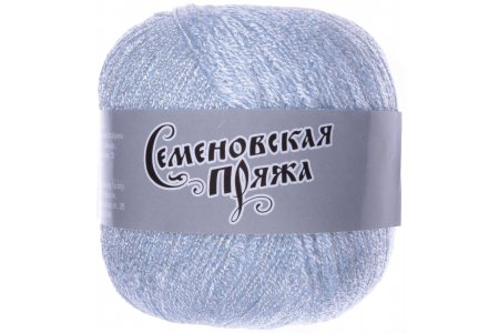 Пряжа Семеновская Snezhana светло-голубой+В2, 80%вискоза/20%акрил, 325м, 100г