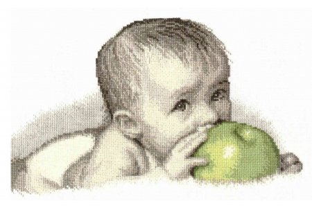 Набор для вышивания крестом ОВЕН Малыш с яблоком, 30*20см