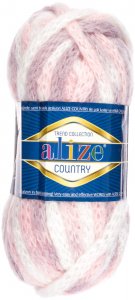 Пряжа Alize Country белый-пудра-сухая роза (5675), 20%шерсть/55%акрил/25%полиамид, 34м, 100г