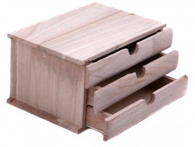 Шкатулка деревянная, 3 ящика 21,5*14*11,5см