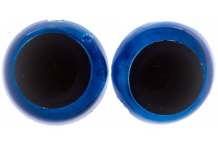 Глаза для игрушек круглые живые без лучика, синий, d30мм, 1пара