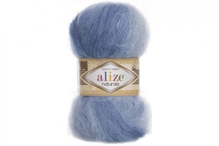 Пряжа Alize Naturale голубой батик (5914), 60%шерсть/40%хлопка, 230м, 100г
