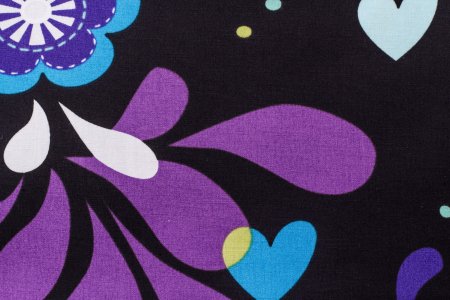 Ткань для пэчворка PEPPY 2960 100%хлопок, черный с яркими цветами(483), 50*55см