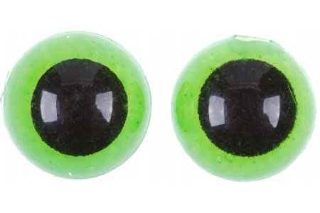 Глаза для игрушек клеевые, зеленый, 12мм, 1пара