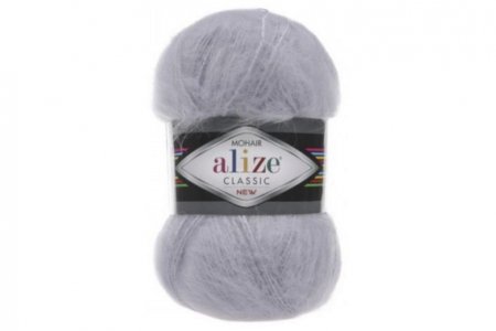 Пряжа Alize Mohair Classic светло-серый (52), 24%шерсть/25%мохер/51%акрил, 200м, 100г