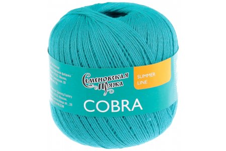 Пряжа Семеновская Cobra бирюзово-голубой_x1 (30290), 100%хлопок, 285м, 100г