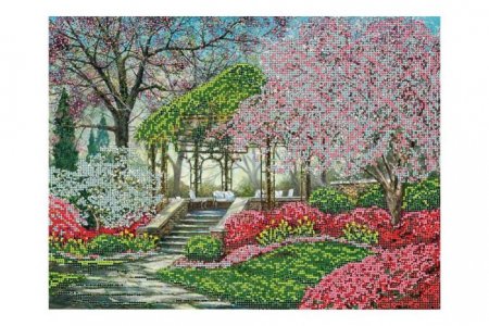 Канва с рисунком для вышивки бисером GLURIYA Японский сад, 40*30см