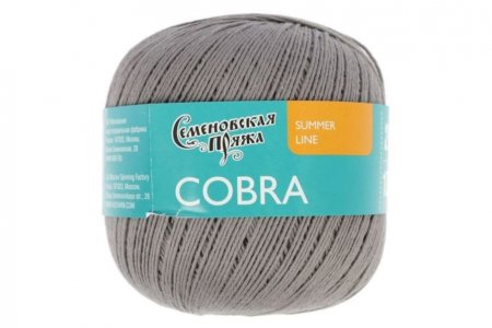 Пряжа Семеновская Cobra серый_x1 (30006), 100%хлопок, 285м, 100г