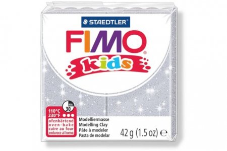 Полимерная глина FIMO kids, блестящий серебряный (812), 42г