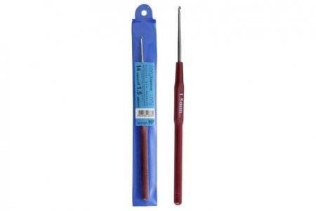Крючок для вязания GAMMA с пластиковой ручкой, металлический, d1,5мм, 14см