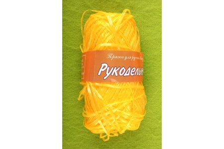 Пряжа Пехорка Рукодельница мочалка желтый (15), 100%полипропилен, 200м, 50г