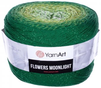 Пряжа YarnArt Flowers Moonlight зеленый-светло зеленый (3283), 53%хлопок/43%акрил/4%металлик, 1000м, 260г